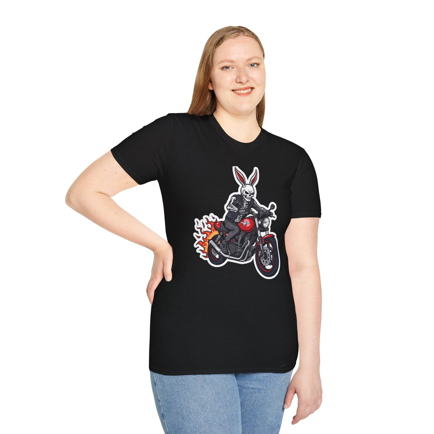 Tazz Wear - Biker Bunny Motorcycle— Flaming Skull Rider