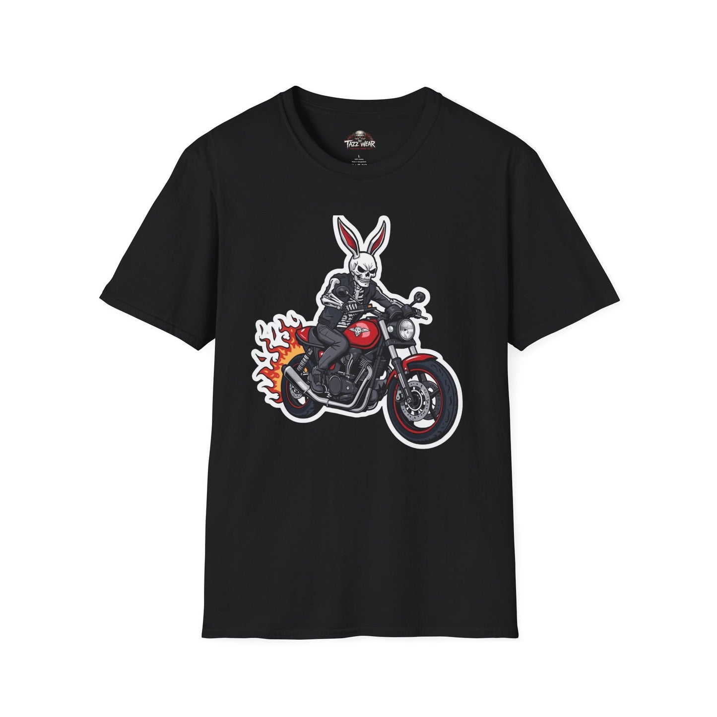 Tazz Wear - Biker Bunny Motorcycle— Flaming Skull Rider