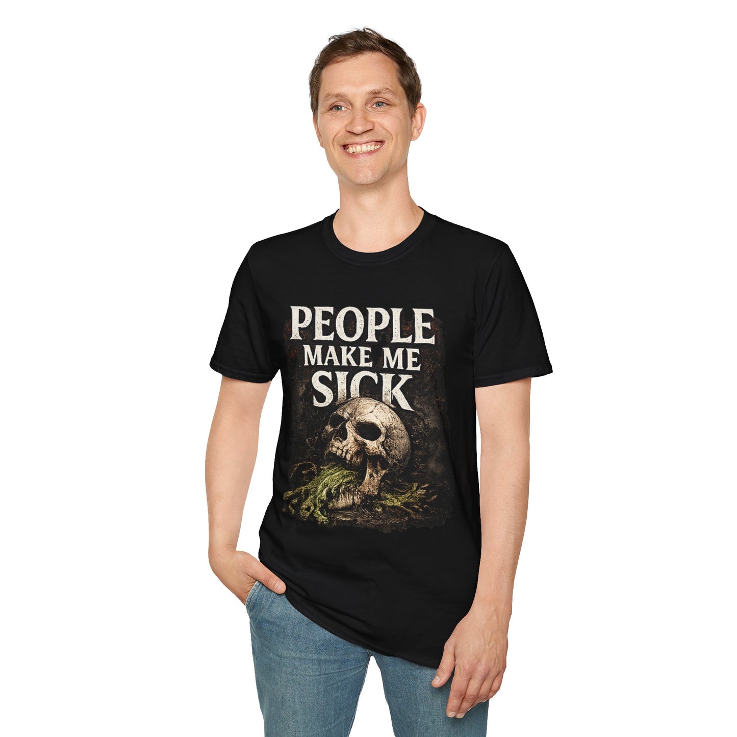 Tazz Wear - People Make Me Sick Skull