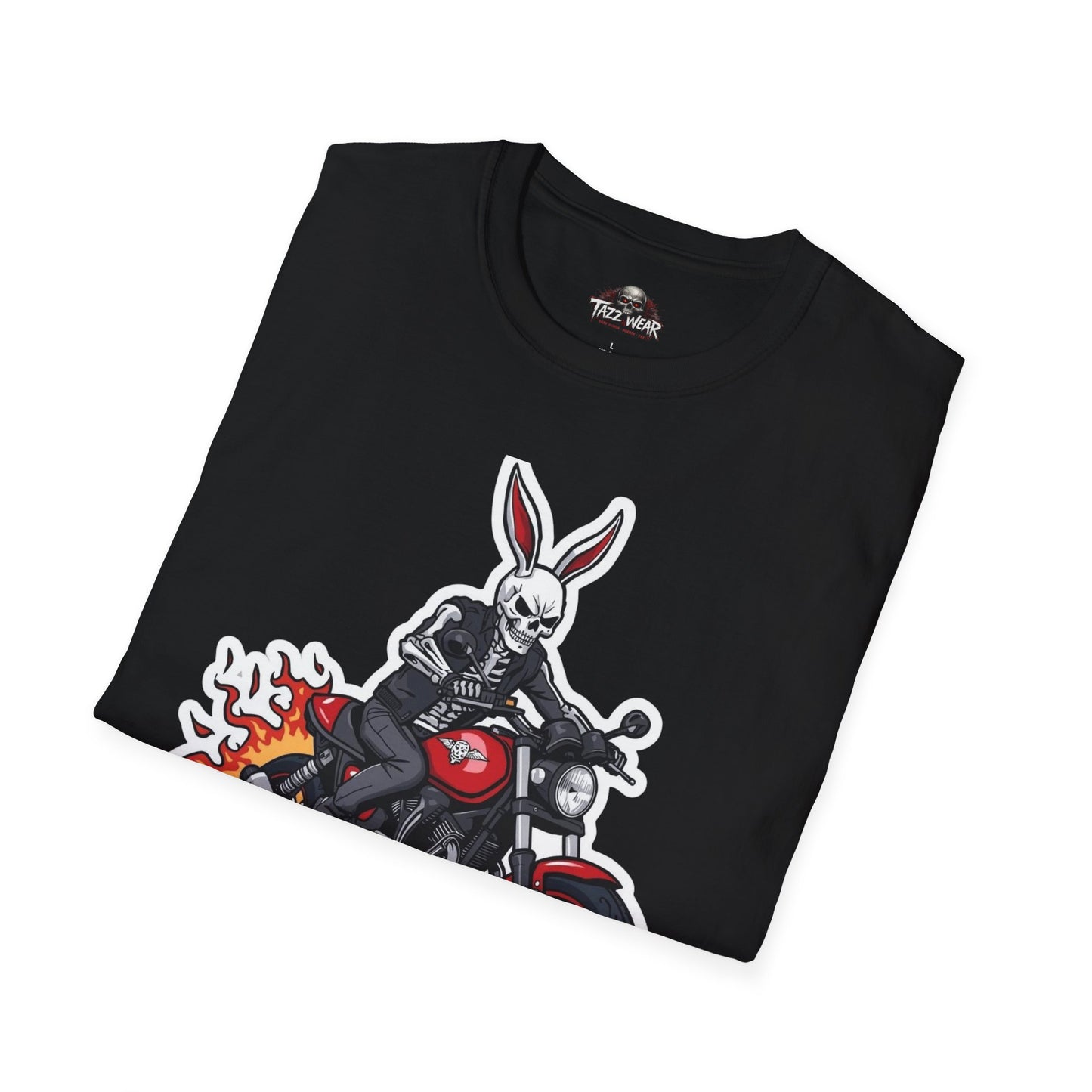 Tazz Wear - Biker Bunny Motorcycle— Flaming Skull Rider