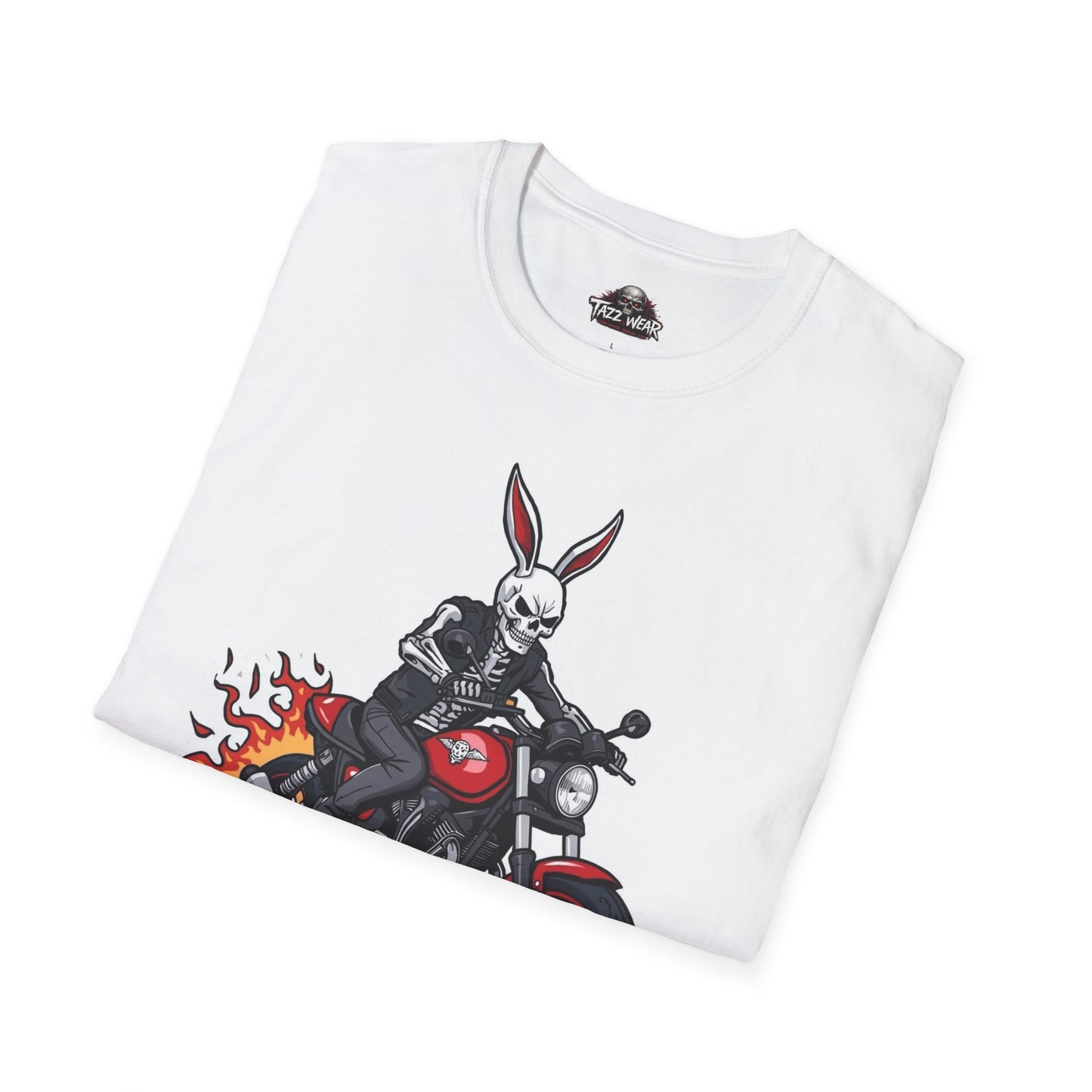 Tazz Wear - Biker Bunny Motorcycle— Flaming Skull Rider