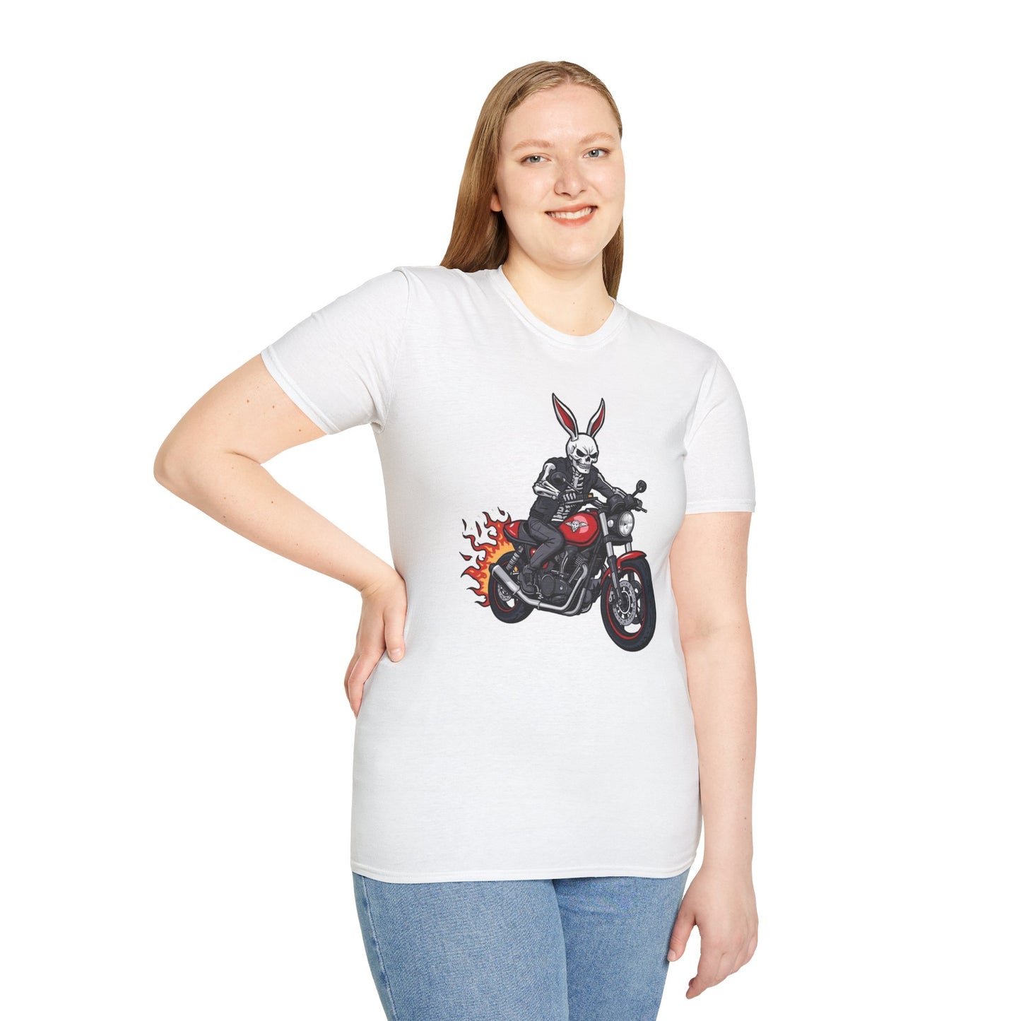 Tazz Wear - Biker Bunny Motorcycle— Flaming Skull Rider