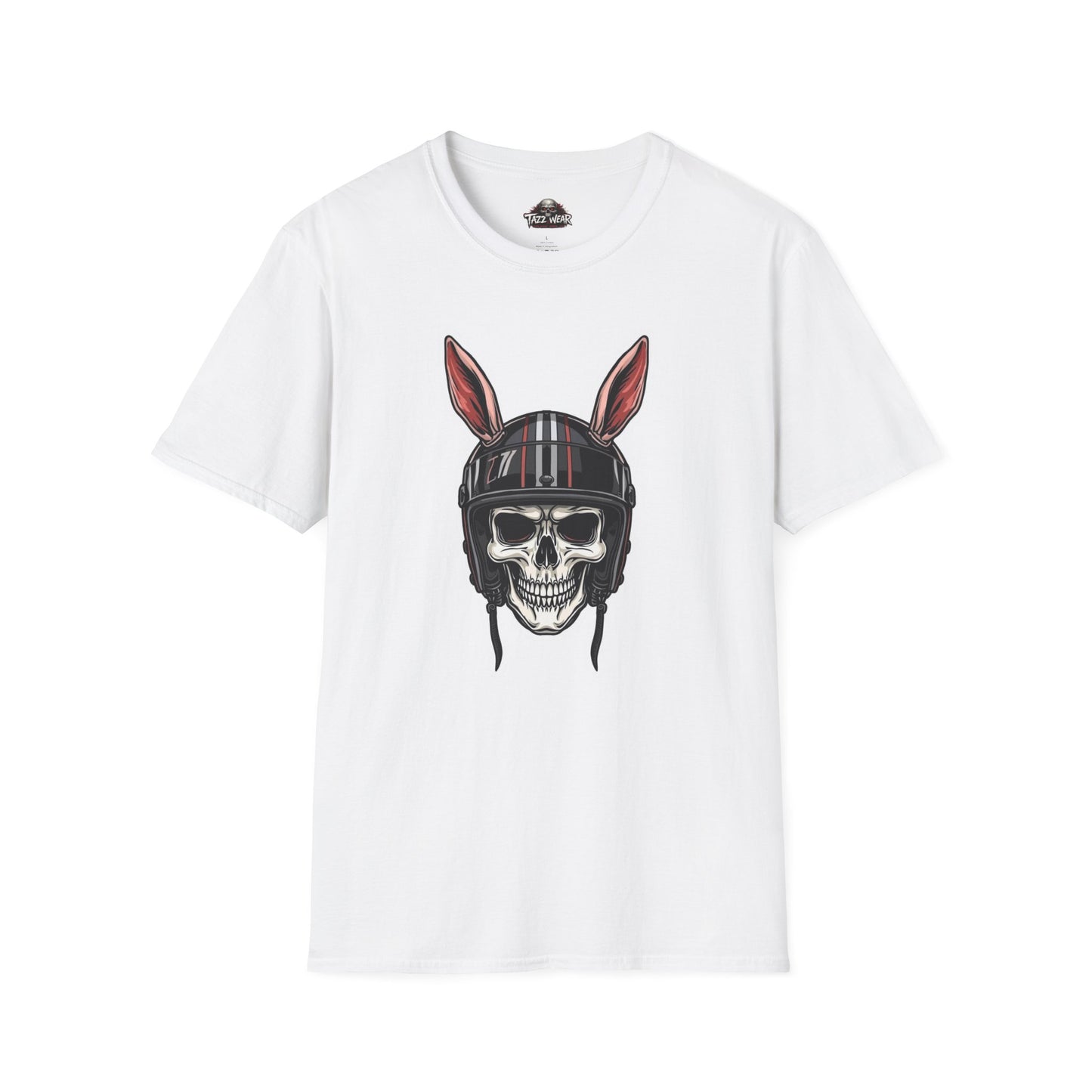 Tazz Wear - Skull with Bunny Ears Helmet — Edgy Biker Skull Graphic