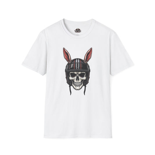 Tazz Wear - Skull with Bunny Ears Helmet — Edgy Biker Skull Graphic