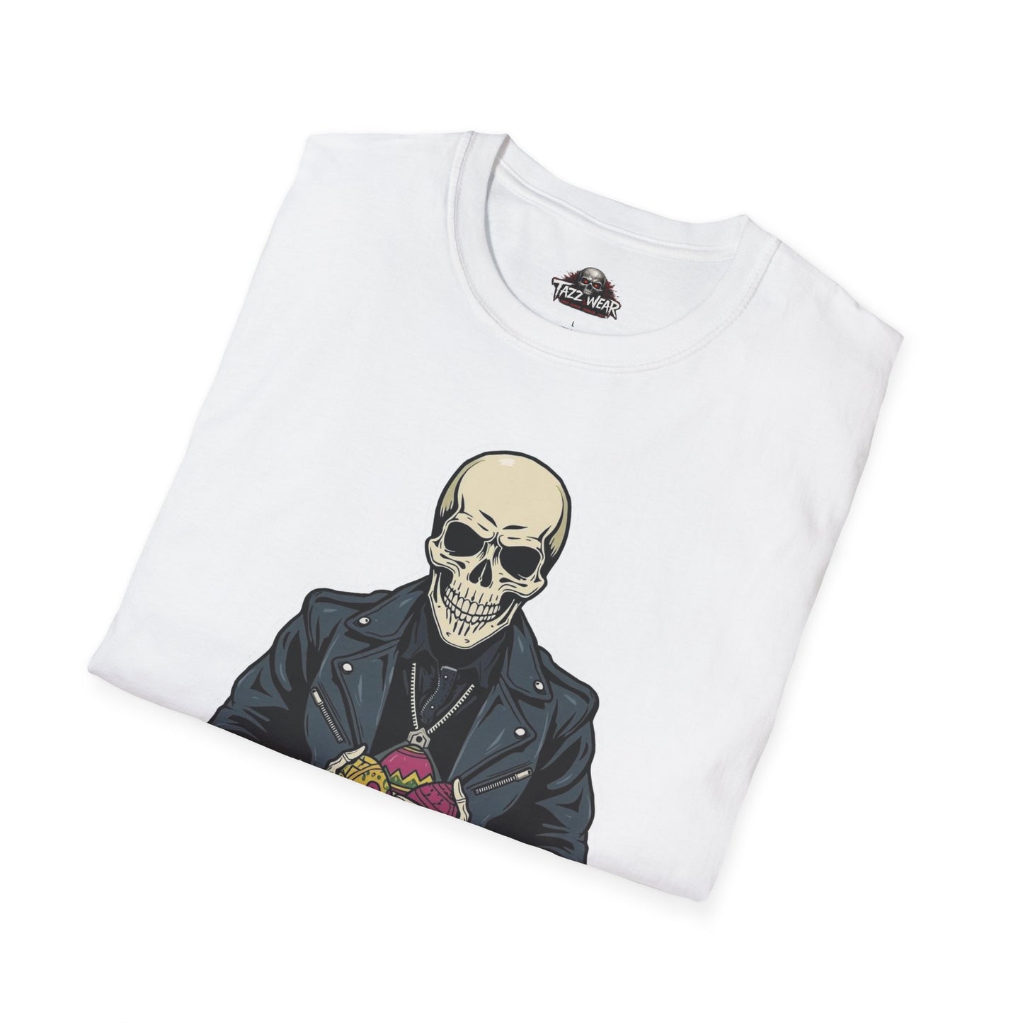 Tazz Wear - Skeleton Biker — Skull Holding Roses