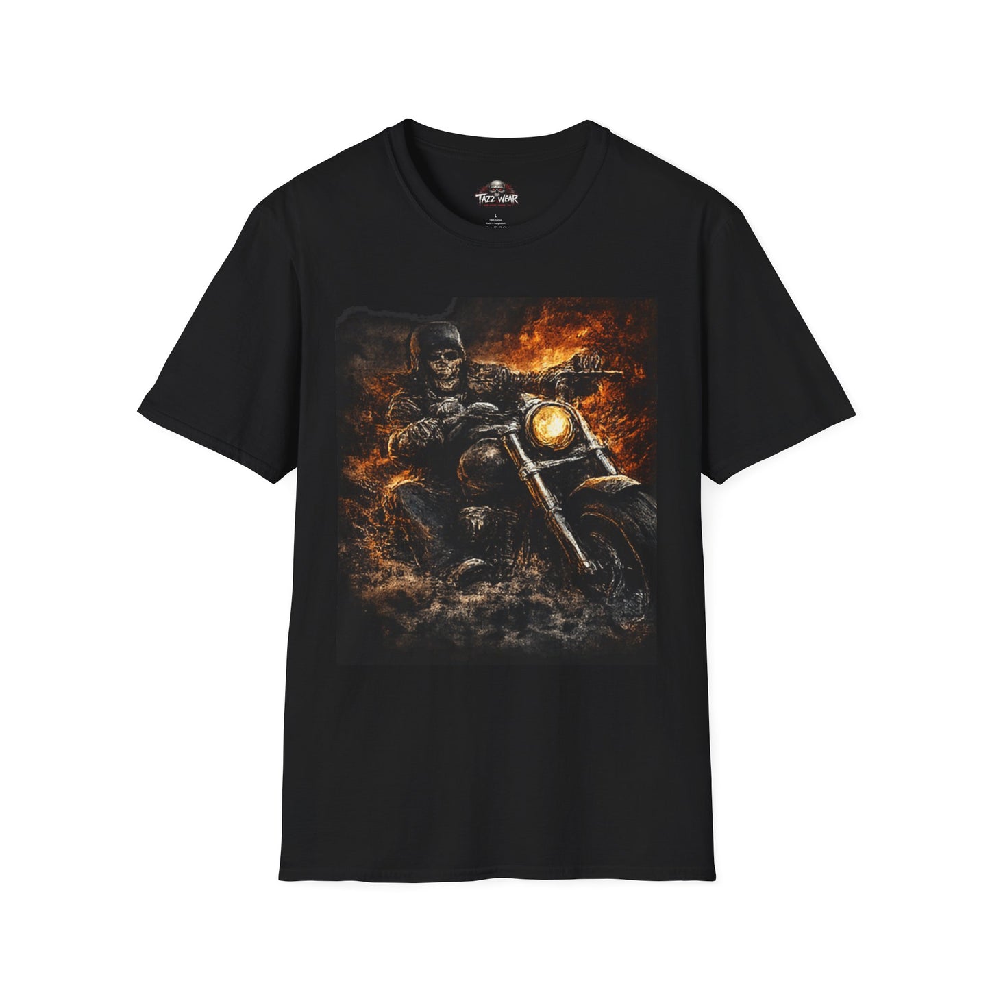 Tazz Wear - Motorcycle Rider Skull Flaming Biker1