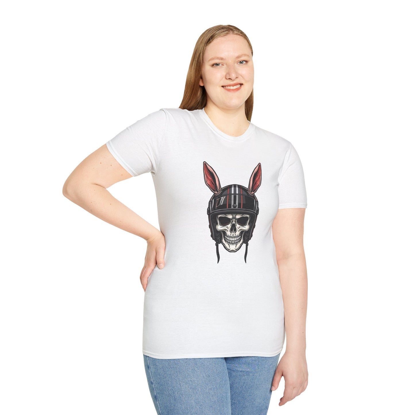 Tazz Wear - Skull with Bunny Ears Helmet — Edgy Biker Skull Graphic