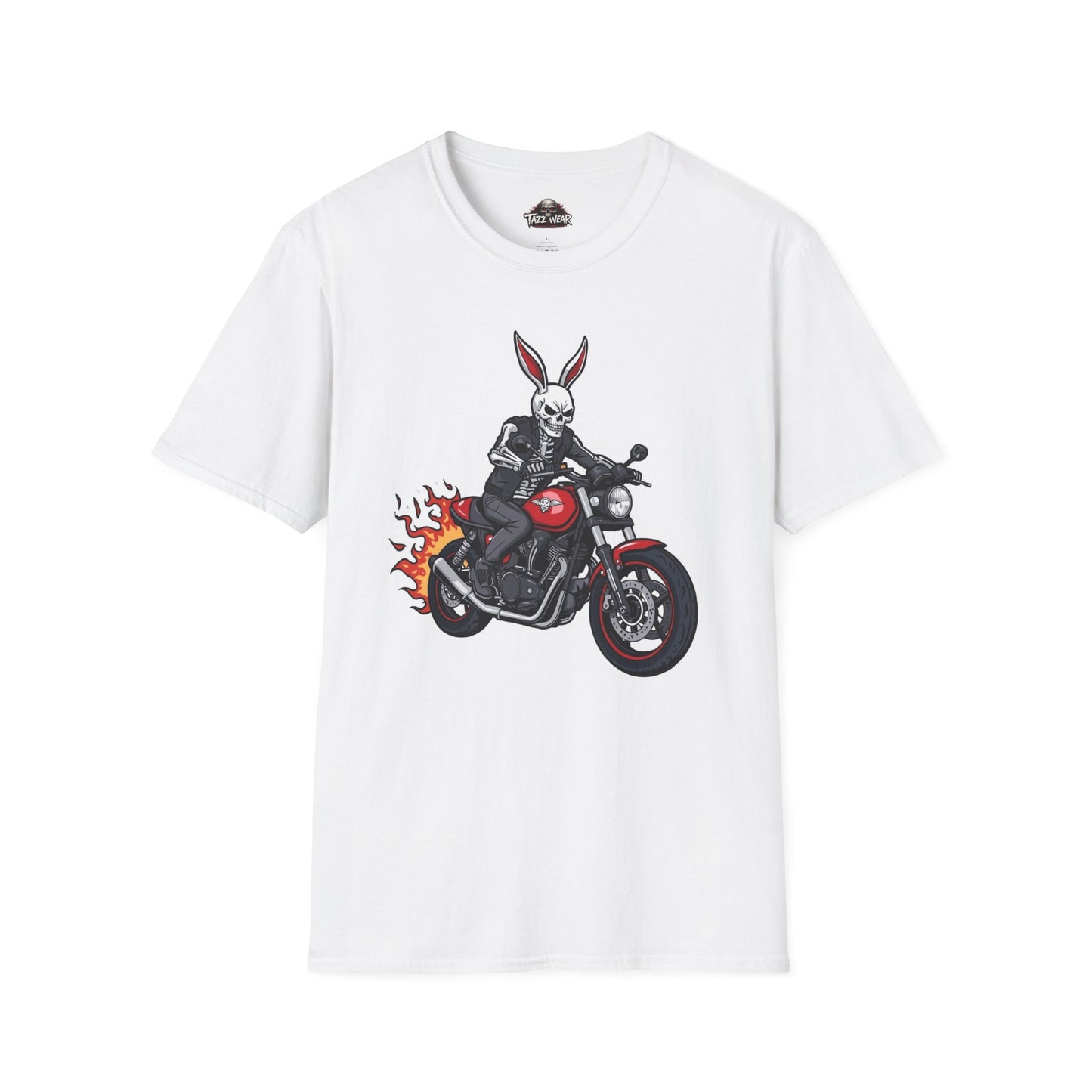 Tazz Wear - Biker Bunny Motorcycle— Flaming Skull Rider