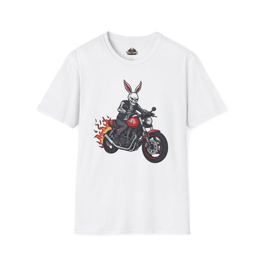 Tazz Wear - Biker Bunny Motorcycle— Flaming Skull Rider