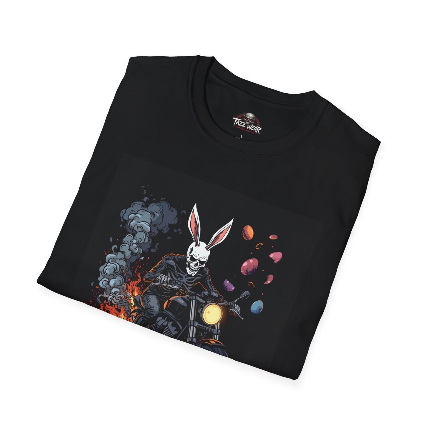 Tazz Wear - Flaming Motorcycle Skull with Bunny Helmet