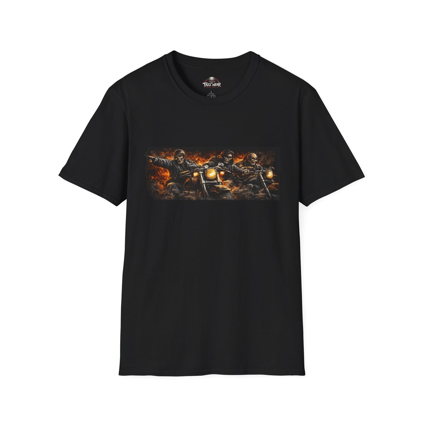 Tazz Wear - Biker Skull Motorcycle  — Flames & Riders